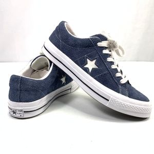 Converse One Star Ox Premium Suede Navy White